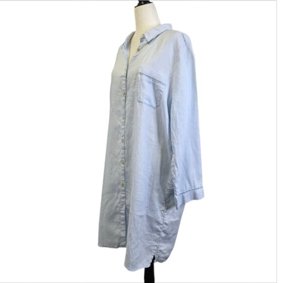 Monoprix Linen Shirt knee  length long sleeves  dress - Picture 2 of 5